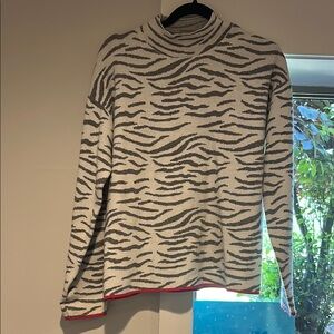 Anthropologie Gray and White Knit sweater